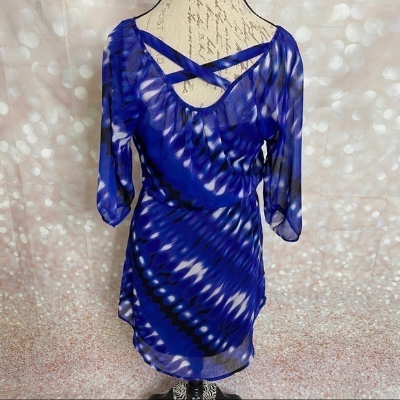 EXPRESS - Purple Chiffon over Slip Dress - Picture 2 of 8